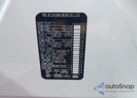 2021 Infiniti Qx50 Luxe из США, поврежденный, VIN 3PCAJ5BAXMF126944